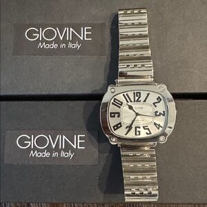 Like New Vintage Timeless Giovine Automatic Silver Men's Watch Italy Never Worn